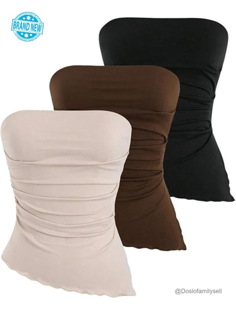 3 Pack Strapless Tube Tops - Y2K Going Out Top Set